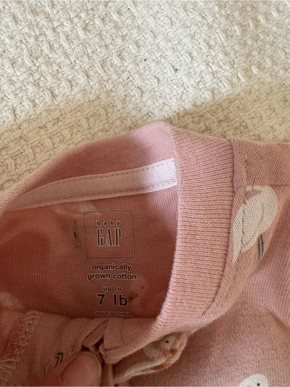GAP Organic Cotton Baby Pink Flamingo One-Piece Footed Zipper Sleeper